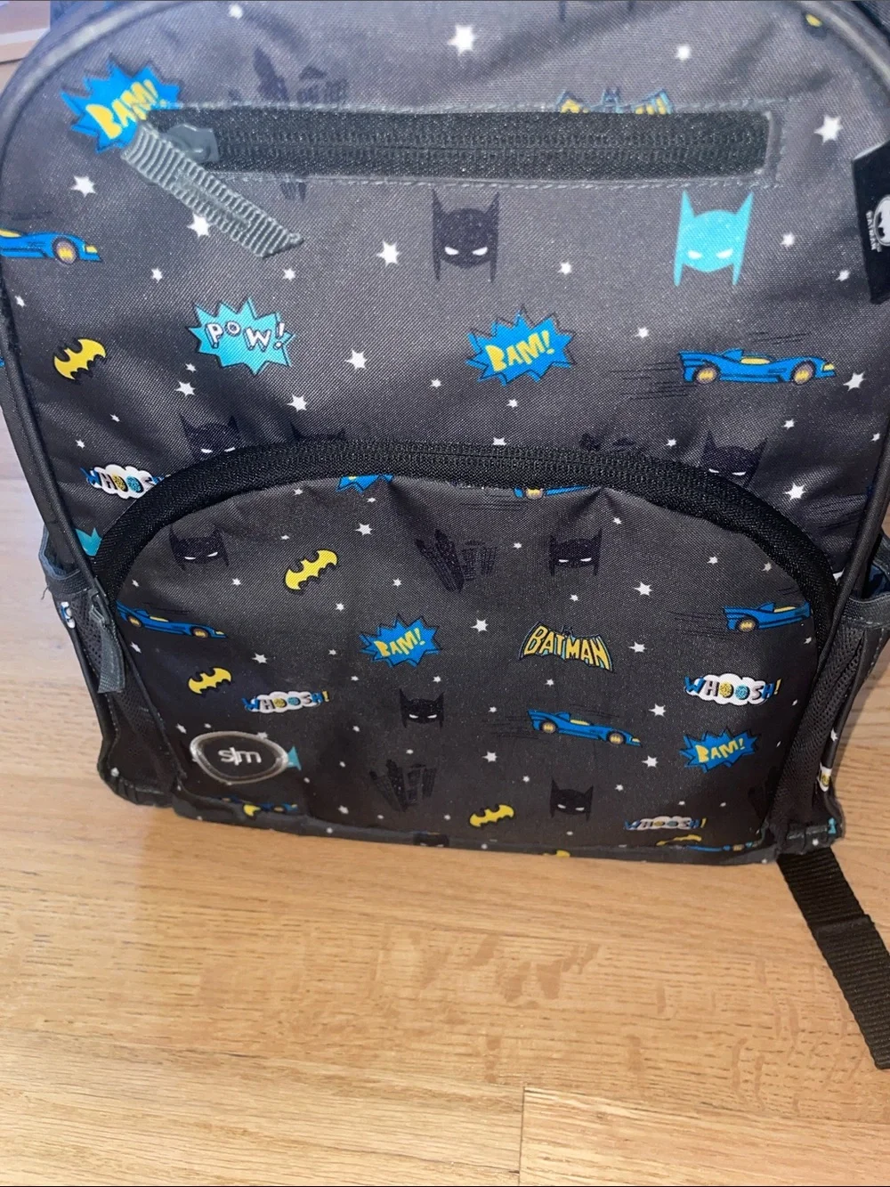 Kids Batman Print Gray & Blue Backpack - Unbranded